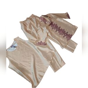 3 Piece Vintage Set Maggie Sweet Petite Medium Fancy Evening Silk Look Asian